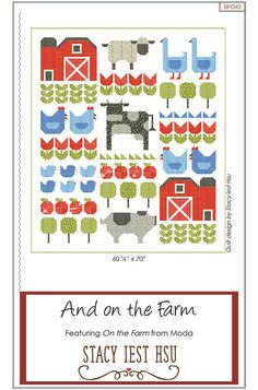 a cross stitch pattern with farm animals on it