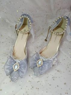 LBSFY - Princess kawaii shoes round head high heel Kawaii girl sweet lolita shoes pearl lace bowknot women shoes loli cosplay cos Kasut Pengantin, Pointed Sandals, Champagne Shoes, Pearl Lace, All Black Shoes, Dr Shoes, Pearl Love, Kawaii Shoes, Womens Stilettos