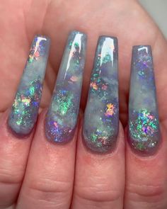 Talon Nails, Opal Nails, Milky Nails, Cute Acrylic Nail Designs, Beautiful Nail Designs, Dream Nails, Fire Nails, Coffin Nails Designs, Pretty Acrylic Nails