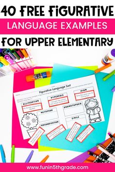 four free printable language examples for upper elementary students