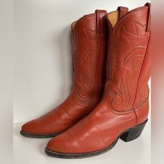 In Good Used Condition For Their Age. Size 6.5 C. Orange Cowgirl Boots, Tony Lama, Shoes Vintage, Vintage Shoes, Cowgirl Boots, Shoes Heels Boots, Color Orange, Vintage 70s, Burnt Orange