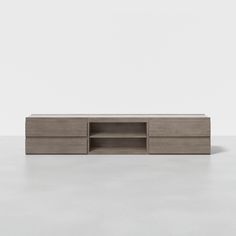 the sideboard is made out of wood and has two drawers on each side, one with