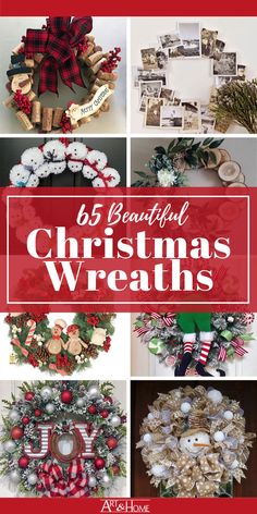 christmas wreaths with the words 25 beautiful christmas wreaths