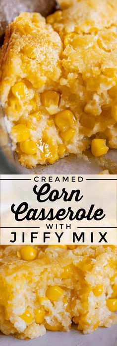 corn casserole with jiffy mix is shown