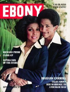 the cover of ebony magazine with two people hugging each other