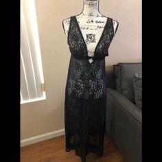 Long Length. Never Worn. Lace Lace Lingerie, Long Length, Women's Intimates, Lingerie, Lace, Fast Delivery, Women Shopping, Black, Color