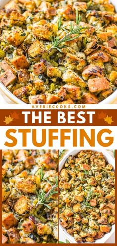 Your Thanksgiving dinner party won't be complete without this easy homemade stuffing! Nothing compares to this traditional Thanksgiving side. Well-seasoned and full of rich flavor with a golden top, this classic stuffing recipe from scratch is the BEST! Easy Homemade Stuffing, The Best Stuffing, Traditional Stuffing Recipe, Stove Top Stuffing Recipes, Homemade Stuffing Recipes, Best Stuffing Recipe, Easy Stuffing Recipe, Turkey Stuffing Recipes