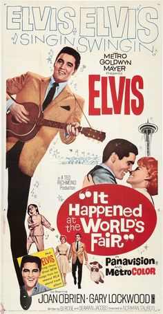 an old movie poster with elvis and his friends playing the guitar in front of him