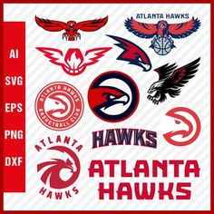 Atlanta Hawks NBA Svg Cut Files Basketball Clipart Bundle Atlanta Hawks Logo, Hawks Logo, Hawk Logo