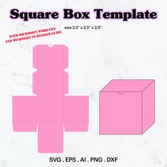 the square box template is shown in pink