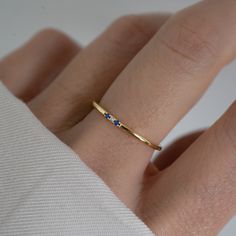 Sapphire Ring Minimalist Ring Gold Rings Rings for Women Gift - Etsy Minimalist Sapphire Ring, Small Stone Ring, Birthday 22, 3 Stone Diamond Ring, Ring Inspo, Rings Ideas, Stone Diamond Ring, Dainty Gold Rings, Zierlicher Ring