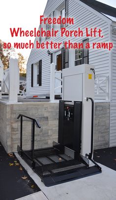 Outdoor Elevator, Wheelchair Elevator, Health Equipment, Stair Lift, House Hacks, Wheelchair Ramp, Home Addition, Wheelchair Accessible