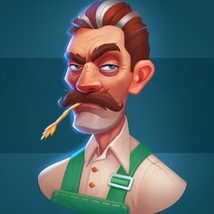 Gambler Character Design, Casual Character Design, Old Mentor Character Design, Farmer Portrait, Slot Character Png, Stylized Realism Character Design, Stylized Muscular Character, Werewolf Games, Game 2d