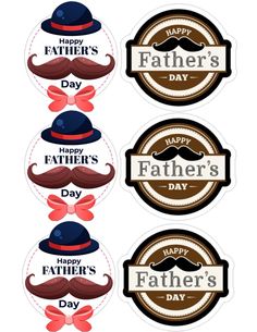 father's day stickers with mustaches and hats