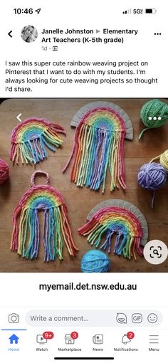 a bunch of yarns that are on top of a wooden table, with the caption