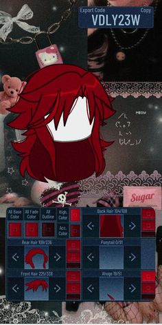 an animated girl with red hair is looking at the screen