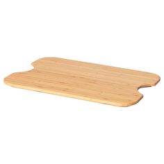 a wooden cutting board on a white background