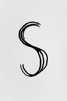 the letter s is drawn in black ink