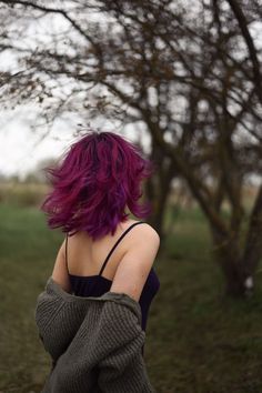 Color Splash: Vibrant Hairstyle Ideas to Brighten Your Look Colour Hair Aesthetic, Bright Hair Aesthetic, Dark Hair Dyed Pink, Purple With Pink Hair, Coloured Hair Bright, Colored Hair Outfits, Colourful Hair Aesthetic, Spring Hair Dye Ideas, Pink Hair For Dark Hair