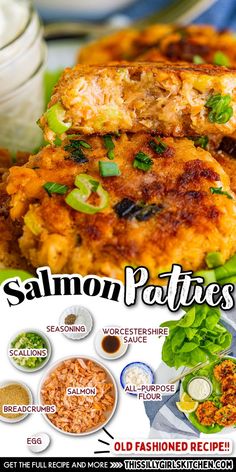 Easy Salmon Patties Pink Salmon Patties Recipes, Salmon Patties With Fresh Salmon, Pink Salmon Recipes, Tilapia Recipes Easy, Salmon Burger Recipe, Easy Salmon Recipes, Southern Recipes Soul Food