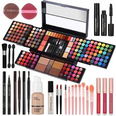 PRICES MAY VARY. 【Makeup Pallet With All Makeup Included】CHARMCODE All in 1 Traveler Makeup Case Including 72 Matte Eye Shadows, 48 Shimmer Shadows, 12 Concealers, 3 Blushes, 3 Highlighters, 35 Lip Colors Cream & 5 Sheen Lip Balm, 4 Contours, 3 Brow Powder, 1 Lip Oil, 1 Mascara, 2 Dual-ended Applicators, 2 Lip Brushes, 1 Blush Brush & 1 Built-in Mirror. Besides the case, we also pack with some makeup necessities: 1 Liquid Foundation, 2 Foundation Puffs, Pink Brush Set(8Pcs), 3 Liquid Lipsticks, Travel Makeup Palette, Big Makeup, Travel Makeup Kit, Eye Makeup Set, Professional Makeup Kit, Brow Liner, Makeup Pallets, Casual Makeup, Makeup Gift Sets