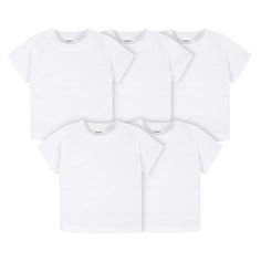 5-Pack Baby & Toddler White Premium Short Sleeve Tees Baby Pjs, Toddler Boy Tops, Baby Size Chart, Baby Sleepers, Baby Mittens, Gerber Baby, Toddler Tops, Baby Pajamas, Toddler Boy Outfits