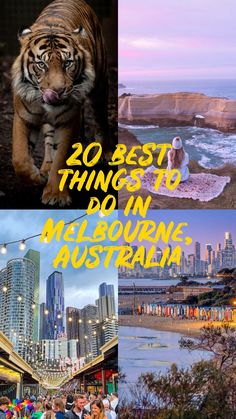 there are two pictures with the words 20 best things to do in melbourne australia