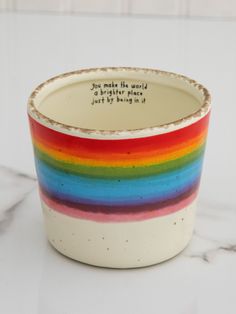 Favorite Mug|World Better-view 1 Ceramic Small Gifts, Funny Mug Sayings, Rainbow Mugs, Candle Melter, Microwave Dimensions, Better Men, Clay Mug, Rainbow Mug, Friends Coffee Mug