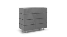 a gray dresser with three drawers on it