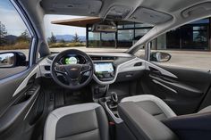 the interior of a chevrolet vehicle at night