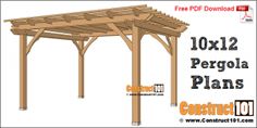 an image of a pergola plans with instructions on how to build it and what to use them