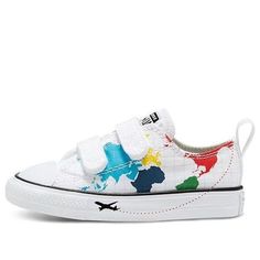 (KIDS) Converse Chuck Taylor All Star 2V Little White/Multi-Color 768457C (SNKR) Boys Converse, Shoe Size Chart Kids, Kids Converse, Cheap Shoes, Converse Chuck Taylor All Star, Perfect Shoes, Shoe Size Chart, Stylish Sneakers, Childrens Shoes