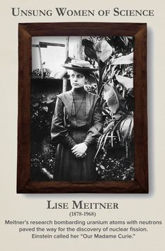 an old photo of a woman in a hat and dress standing next to a potted plant