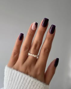 November Nails Colors, November Nails Fall, November Nail Designs, Plum Nails, Emerald Nails, Opal Nails, Unghie Sfumate, November Nails, Smink Inspiration