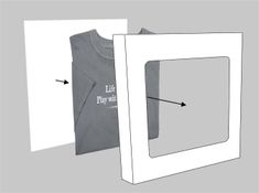 an open white box with a t - shirt in it and the bottom half opened