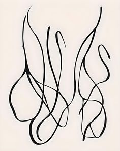 an abstract black and white drawing of wavy lines in the shape of letters u - v