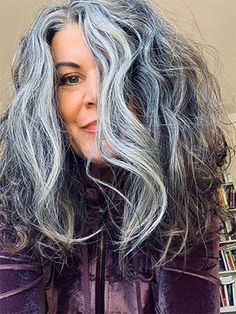 Gray Transition, Read Hair, Gray Hair Transition, Long Hairstyles For Women, Grey Hair Over 50