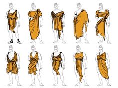 an image of different types of men's robes in various positions and sizes, all wearing