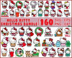 hello kitty christmas bundle for svg and dxf