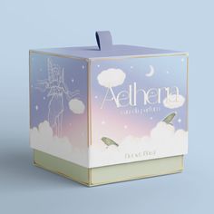 a box with an angel on it and the words aehera written in white