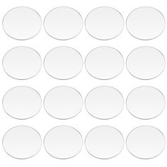 white circles are arranged in rows on a white background