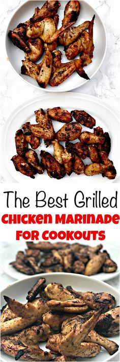 the best grilled chicken marinade for cookouts is on this plate and it's ready to be eaten