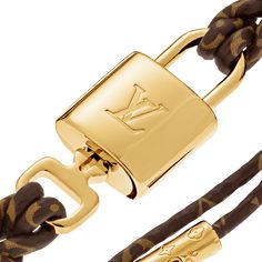 LOUIS VUITTON® - Lv Padlock Bracelet - Monogram Pandora Bracelet Charms Ideas, Latest Bracelets, Lock It, Pandora Bracelet Charms, Lv Handbags, Louis Vuitton Official, Color Dorado, Bracelet Collection, Pandora Bracelet