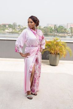 DESIGNER’S NOTE: This elegant pink kimono is crafted from pink lustrous satin paired with a printed floral pink satin that feels so smooth against your skin. We can't think of anything more luxurious to wear while you're getting ready on your wedding day. Designed to flatter your curves. Comfy chic. FIT: Slightly loose for a relaxed fit. Select your normal size split ATTRIBUTES: Robe Length: 56 inches Model Stats: 5 ft 6, US 6 wearing a Medium size Color: Pink Fabric: Satin Print: Peacock design Satin Bridesmaids Robes, Satin Dressing Gown, Bridesmaid Kimono, Lingerie Gown, Green Kimono, Bridal Kimono, Kimono Wrap Dress, Pink Kimono, Plus Size Kimono