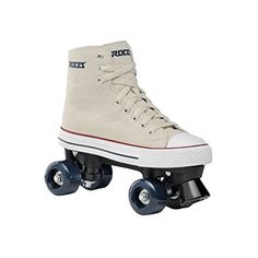 a pair of shoes that are on top of roller skates