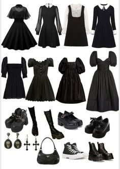 Wensday Adams Aesthetic Clothes, Wednesday Addams Black Dress, Wednesday Addams Dresses, Wendsday Style, Wednesday Addams Inspo Outfit, Wensday Addams Dress, Wendsday Addams Outfit, Wensday Adams Clothes, Wednesday Addams Costume Jenna Ortega