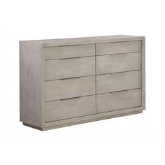 an image of a dresser with drawers on the top and bottom drawer in grey wood