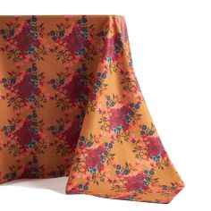 Tablecloth Blumen Orange - Sophie Williamson Design Placemats And Napkins, Hermes Orange, Orange Square, Bold Floral Print, Brown Furniture, Elegant Dinner, Square Tablecloth, Mirrored Nightstand, Green And Pink