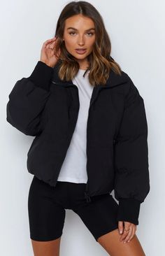 Remi Puffer Jacket Black – Beginning Boutique US Best Puffer Jacket, Casual Weekend Outfit, Warm Winter Jackets, Cozy Jacket, Black Puffer Jacket, Jacket Long, Weekend Outfit, Long Sleeves Jacket, Short Jacket