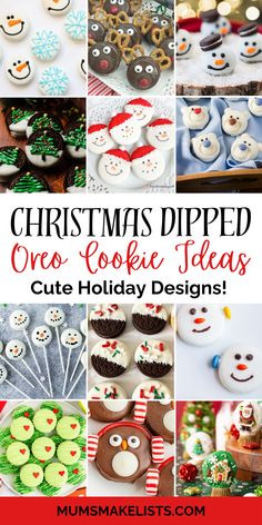 Chrsitmas dipped Oreo cookie ideas cute holiday designs How To Decorate Oreo Cookies, Snowman Oreo Cookies, Oreo Xmas Cookies, Oreo Holiday Cookies, Christmas Oreo Cookies Decorated, Christmas Dipped Oreos Holidays, Holiday Cookies Decorated Ideas, Holiday Oreo Cookies